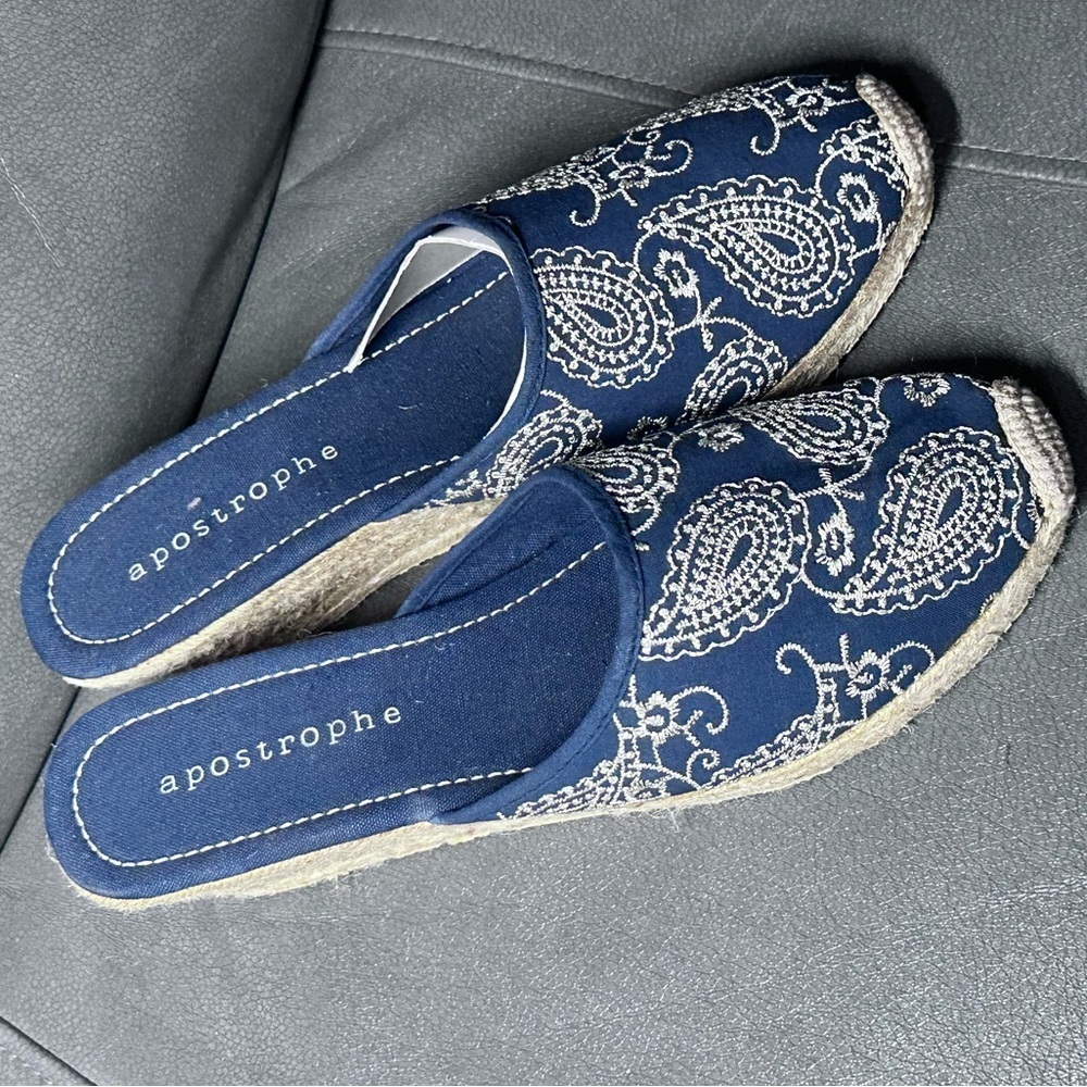 Espadrille Wedges with Embroidered Design - Picture 5 of 8
